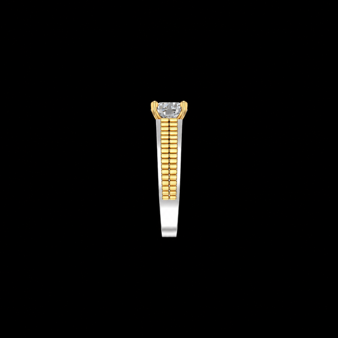 Royal Black & Gold Diamond Statement Ring