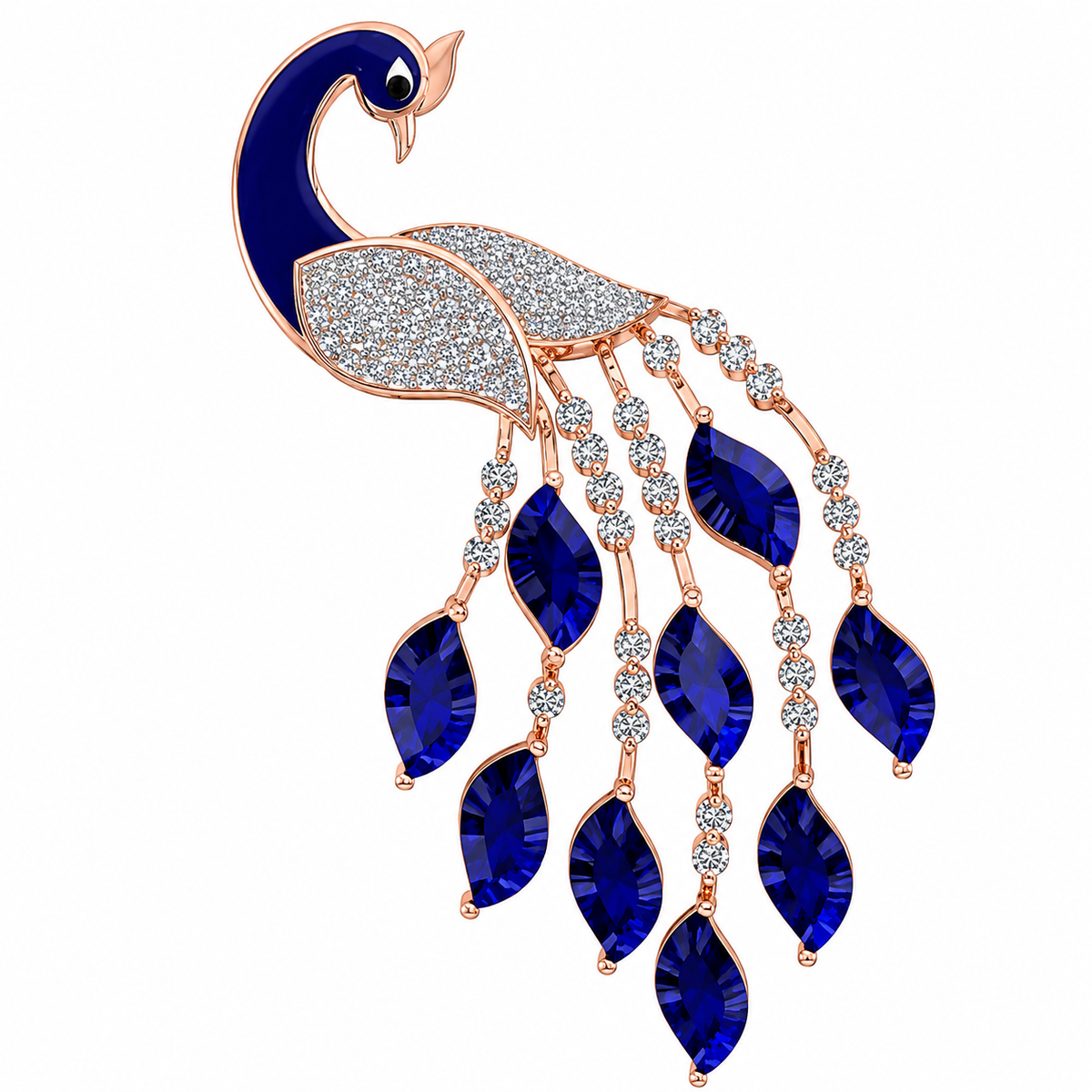 Royal peacock feather designer ring