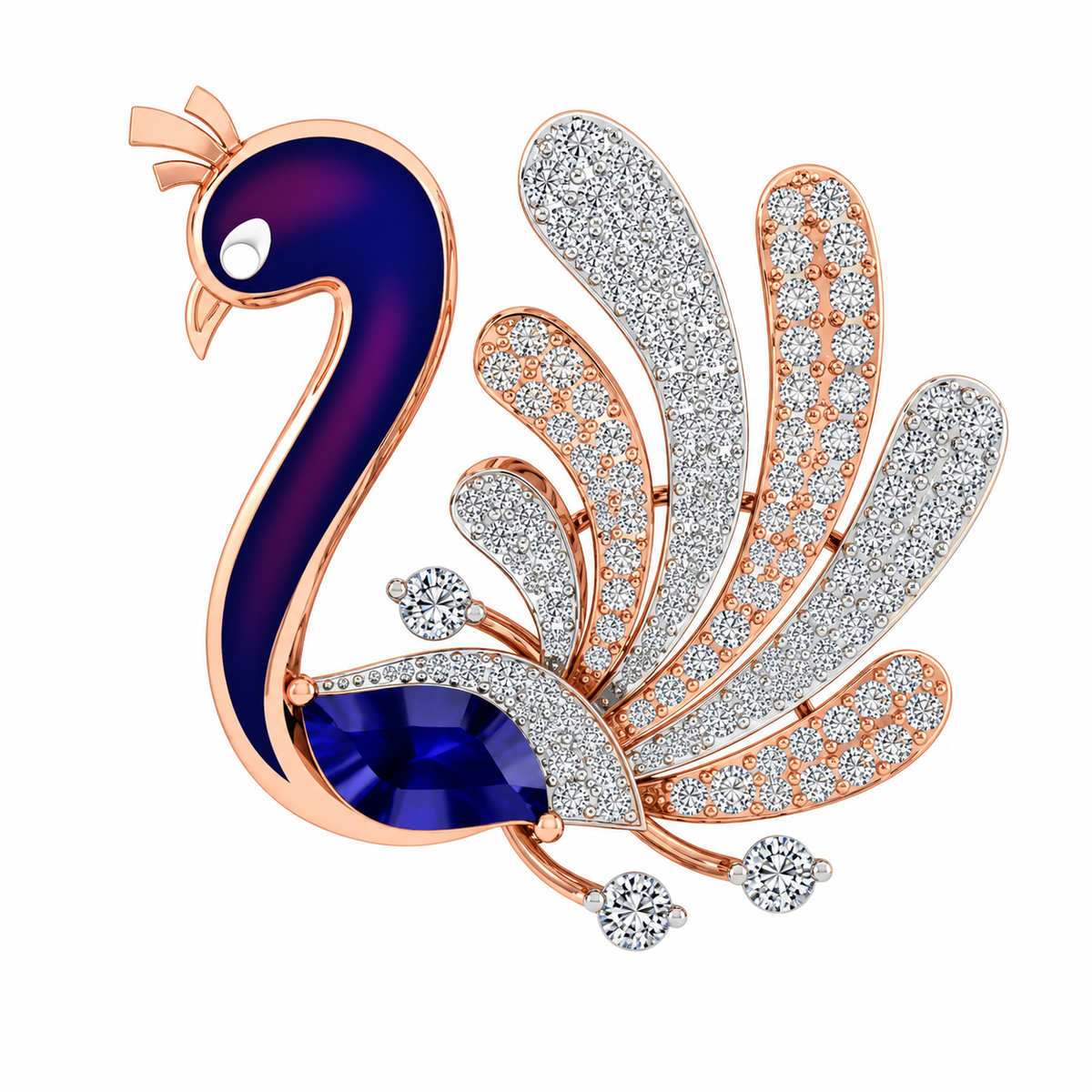 Royal peacock designer ring