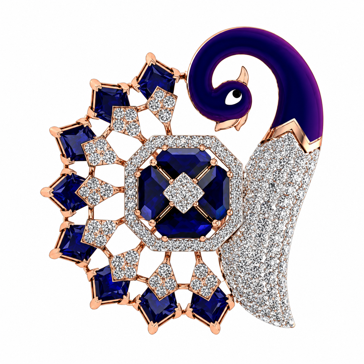 Royal sapphire swan ring