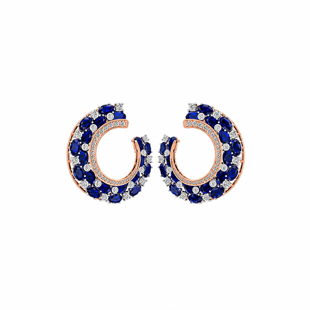 Royal Sapphire Hoop Earrings