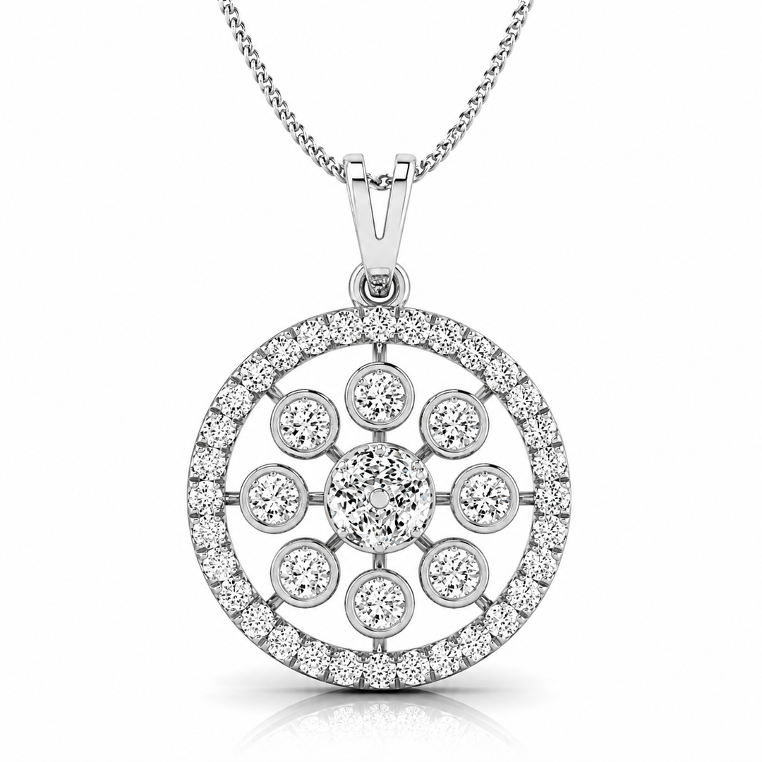 Celestial Diamond Halo Pendant