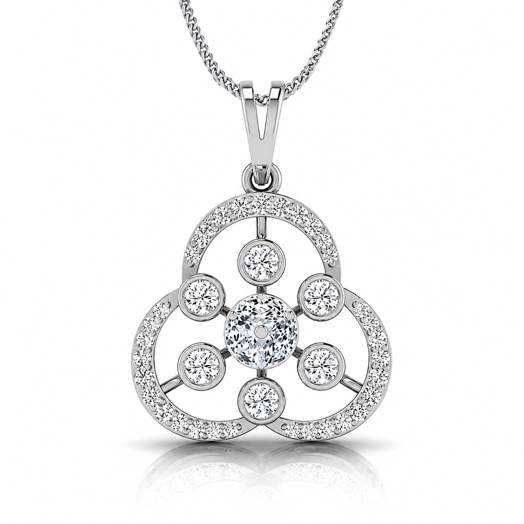Trinity Diamond Halo Pendant