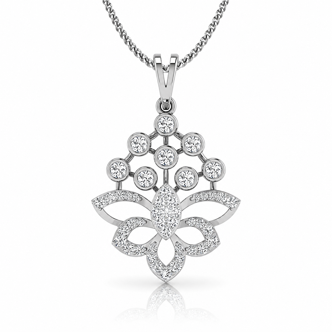 Diamond Lotus Bloom Pendant