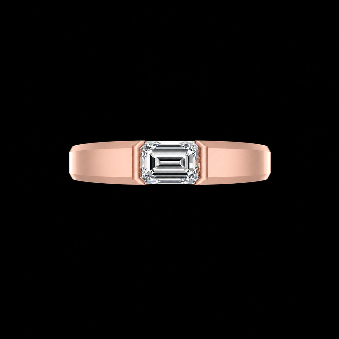 Rose Gold Emerald-Cut Solitaire Ring