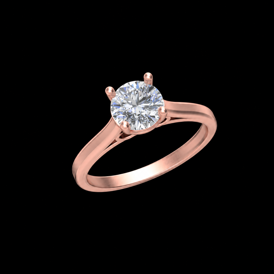 Rose Gold Classic Solitaire Ring