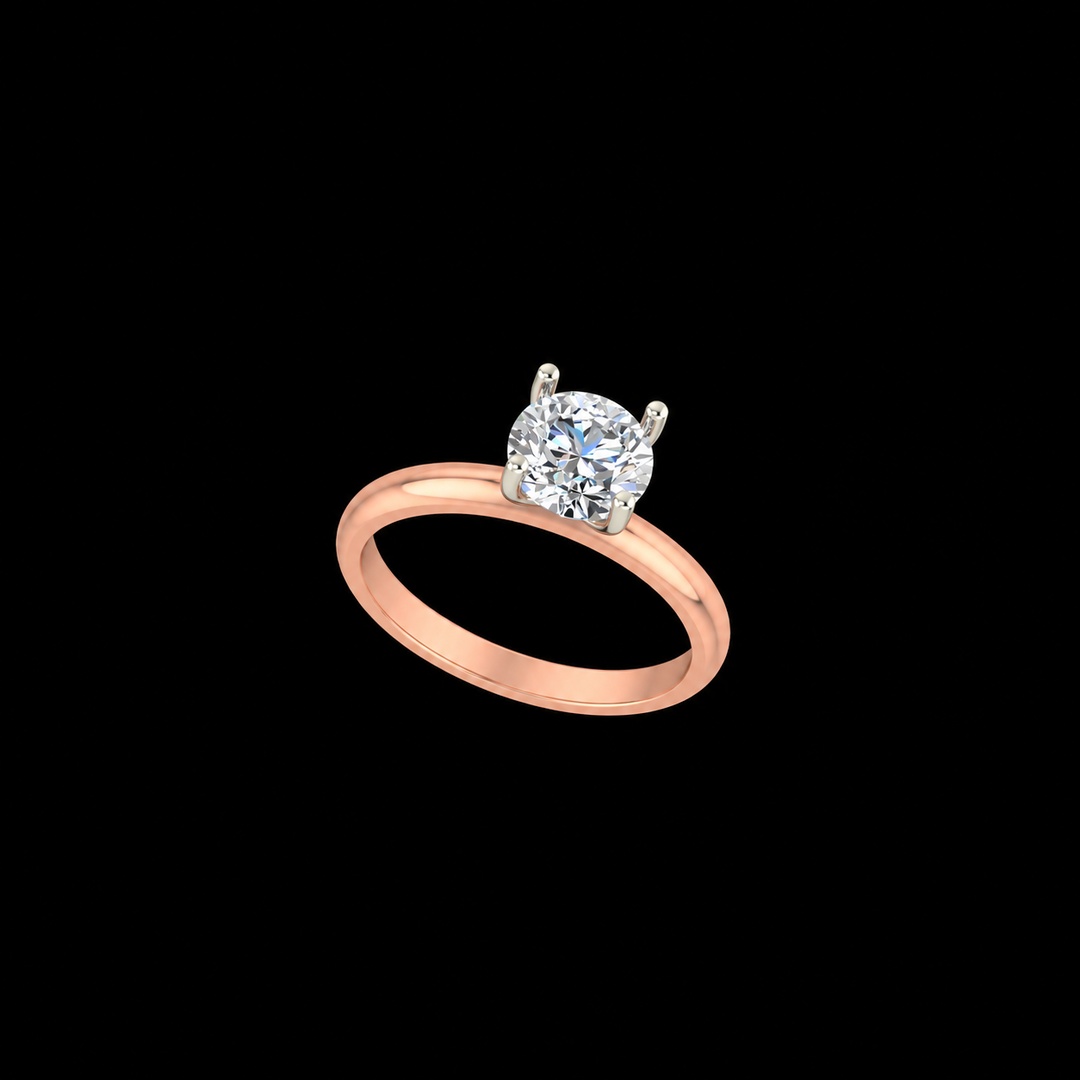 Rose Gold Round Solitaire Engagement Ring
