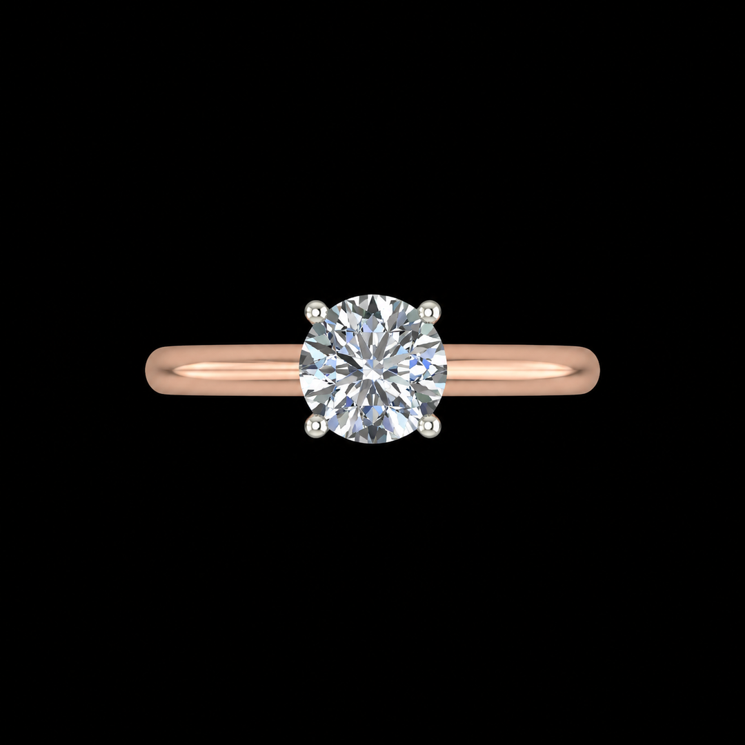 Rose Gold Round Solitaire Engagement Ring