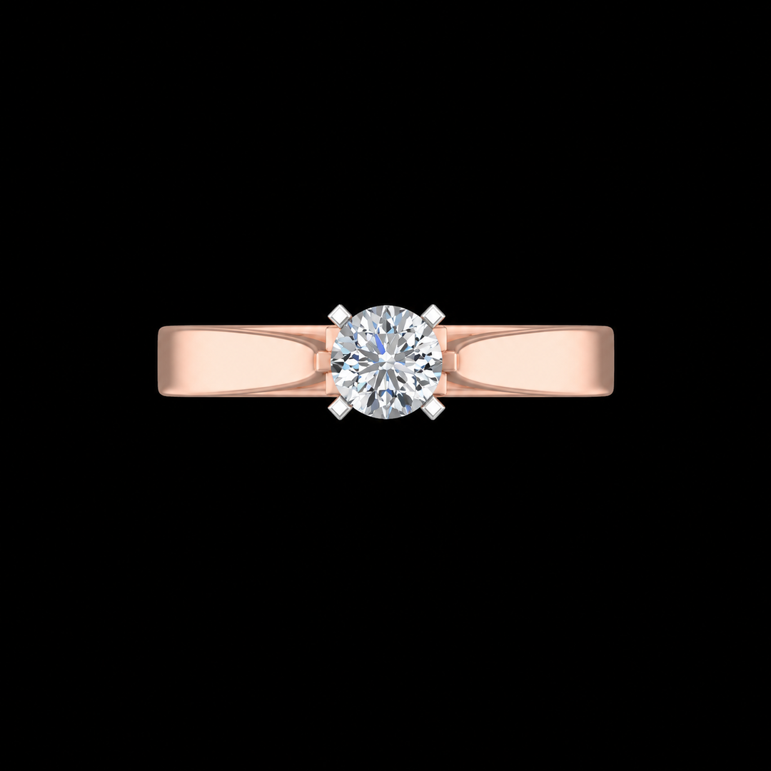 Rose Gold Twisted Solitaire Ring