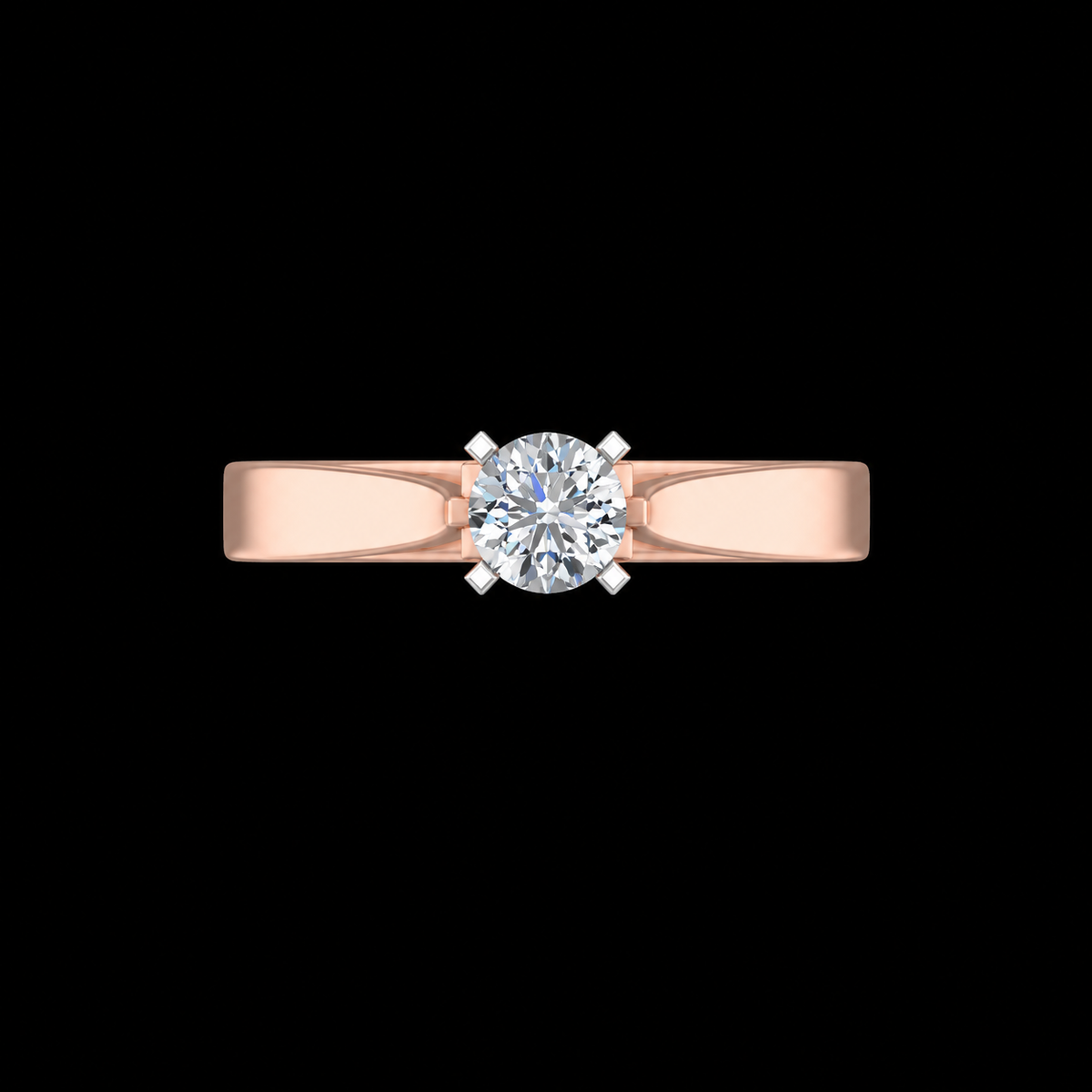 Rose gold twisted solitaire ring