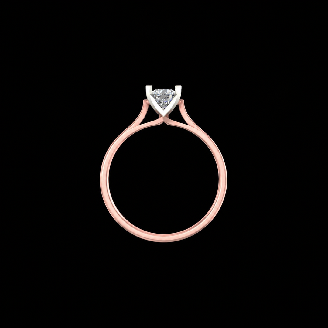Rose Gold Twisted Solitaire Ring