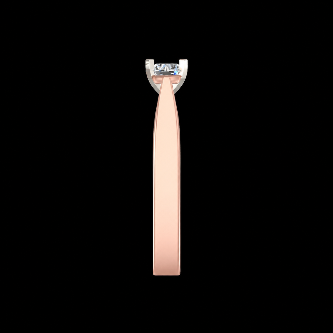 Rose Gold Twisted Solitaire Ring