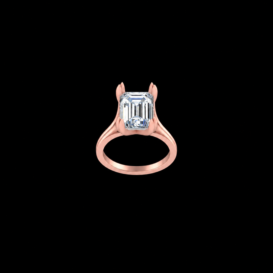 Rose Gold Emerald-Cut Solitaire Ring