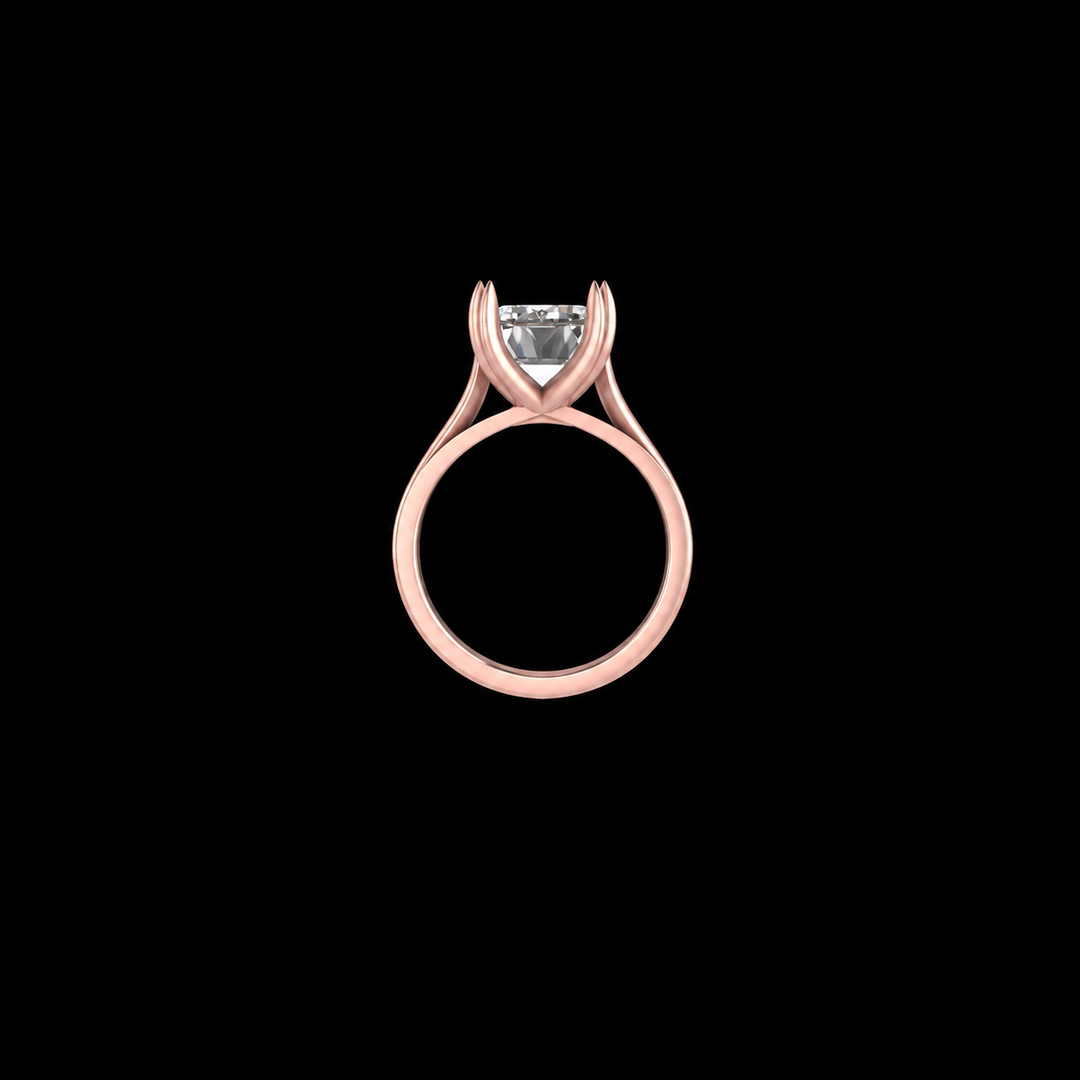 Rose Gold Emerald-Cut Solitaire Ring