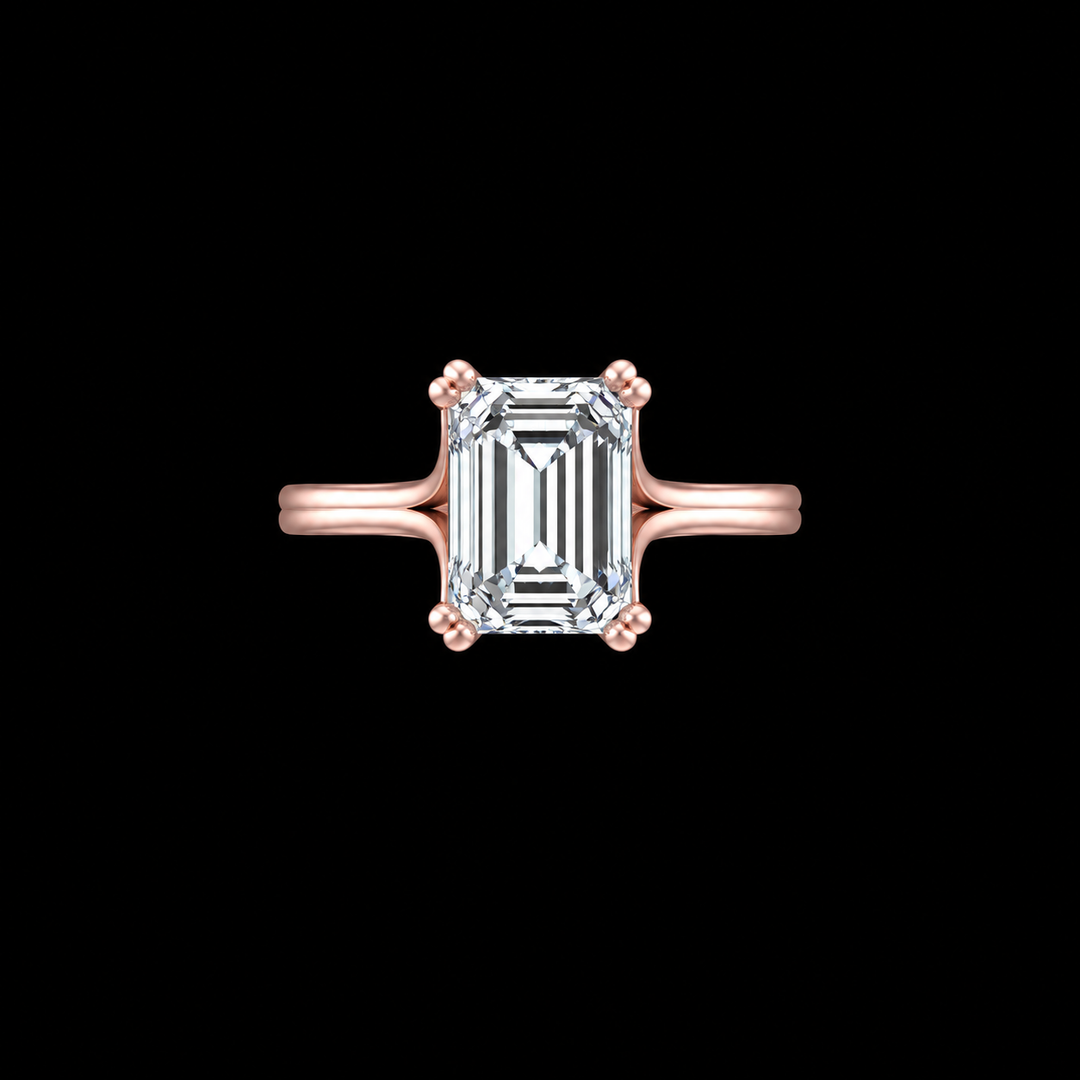 Rose Gold Emerald-Cut Solitaire Ring