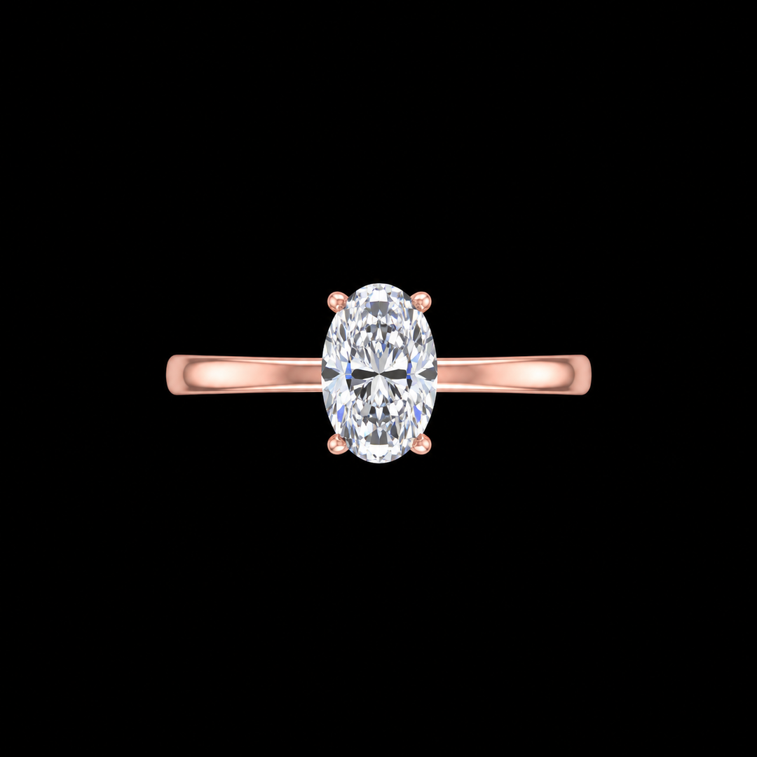 Rose Gold Oval Solitaire Ring