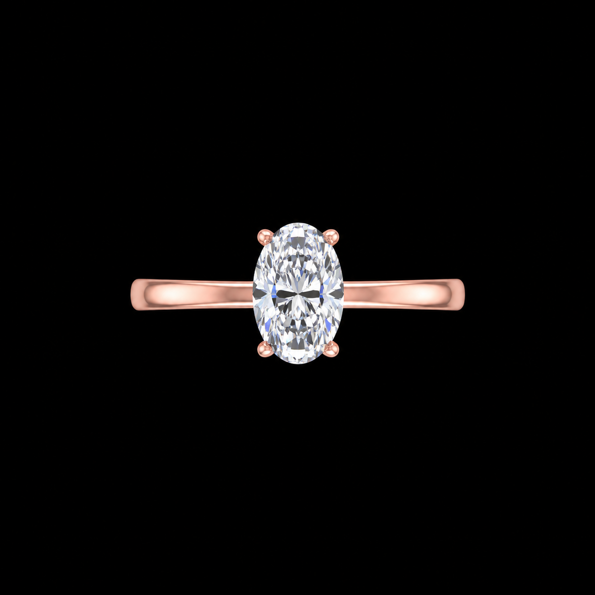 Rose gold oval solitaire ring