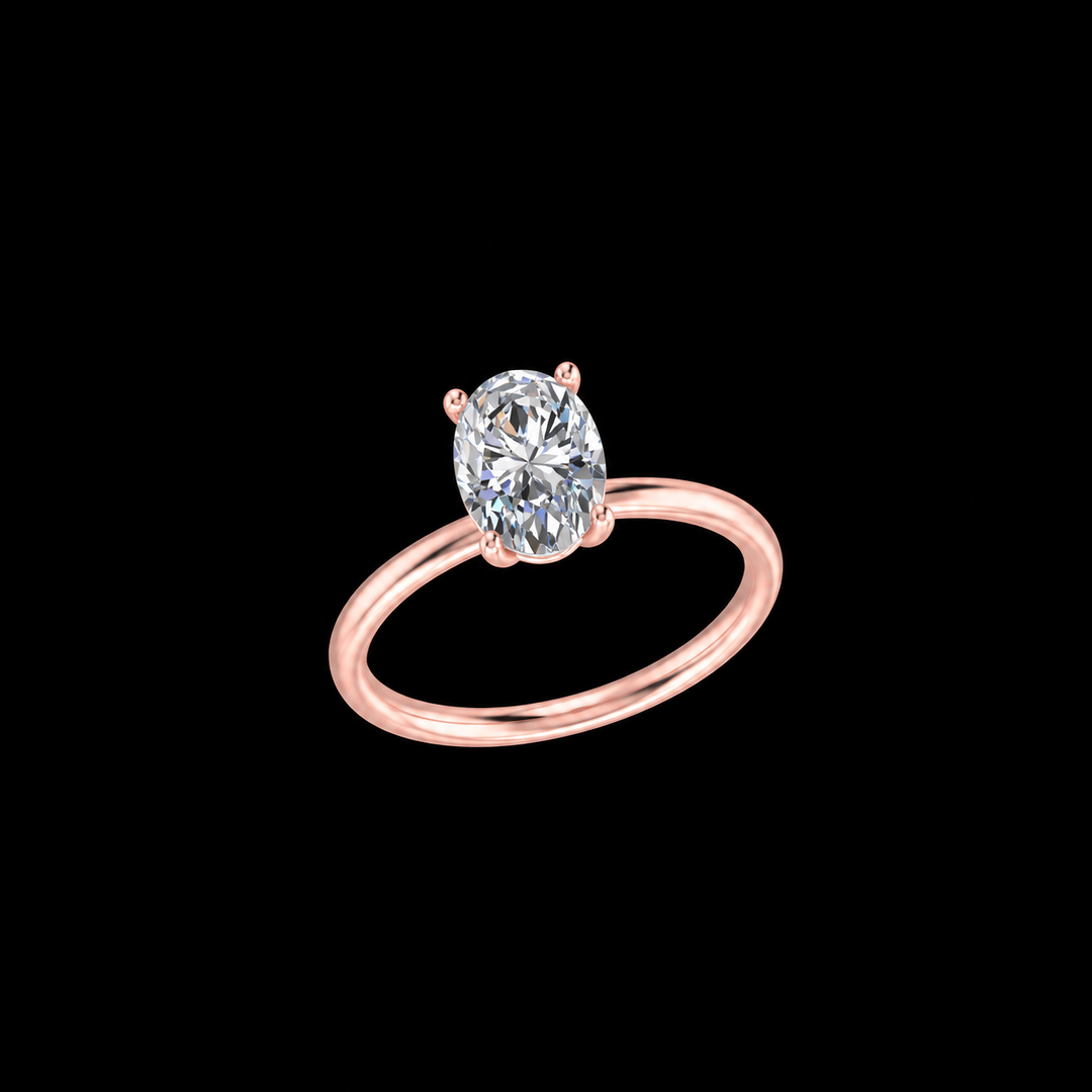 Rose Gold Oval Solitaire Ring
