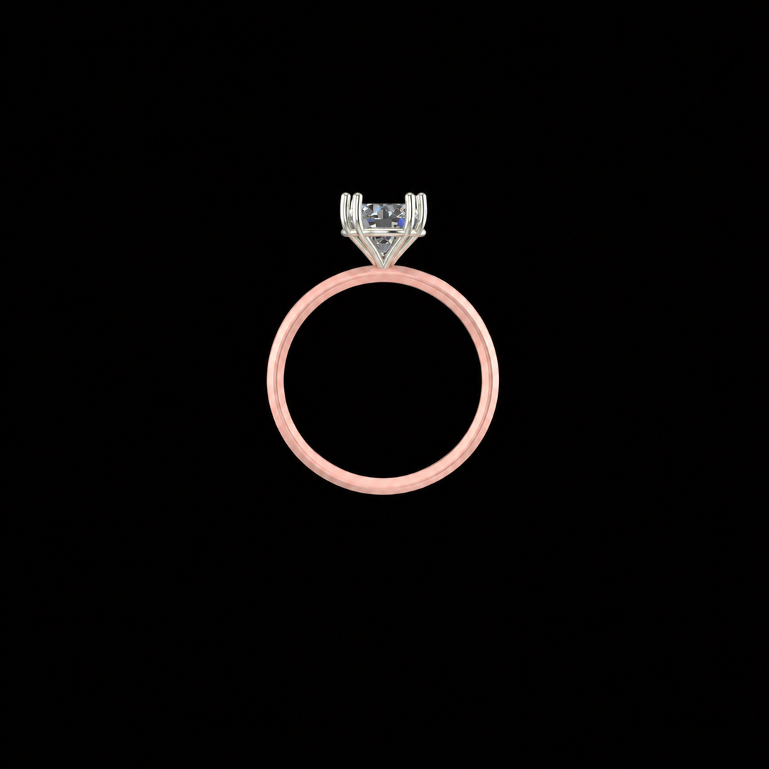 Rose Gold Criss-Cross Solitaire Ring