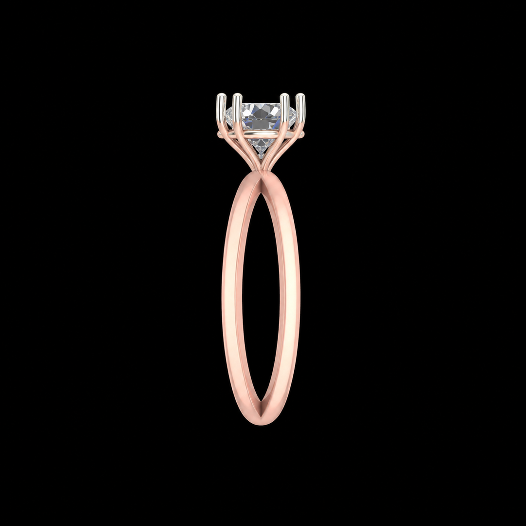 Rose Gold Criss-Cross Solitaire Ring