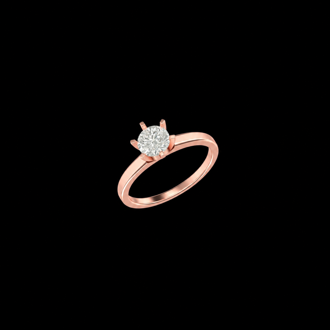 Classic Rose Gold Solitaire Ring
