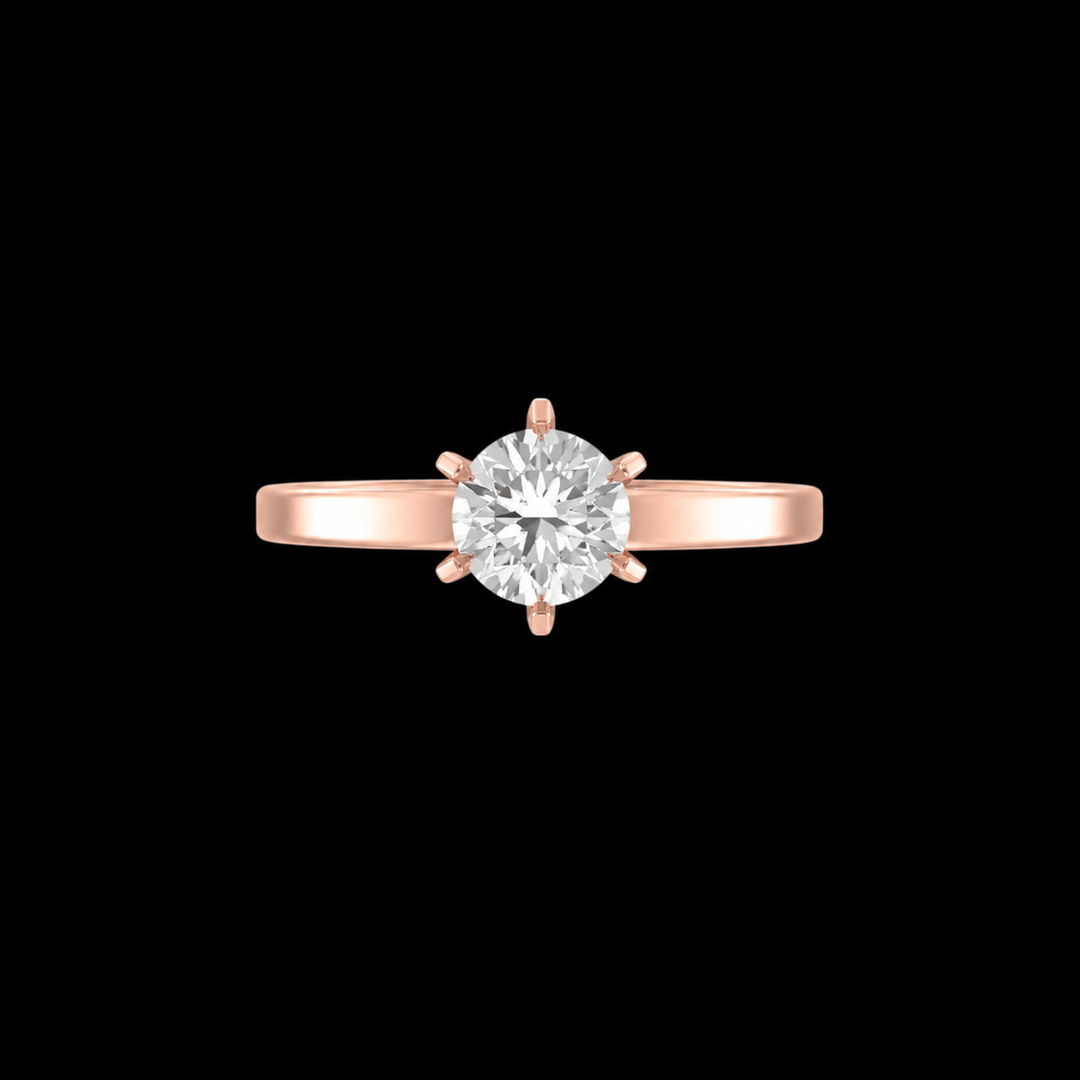 Classic Rose Gold Solitaire Ring
