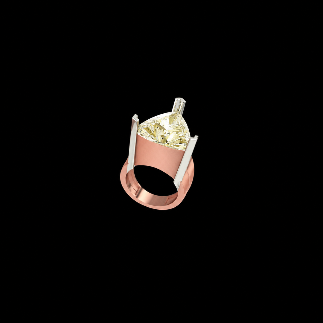 Rose Gold Trillion-Cut Statement Ring
