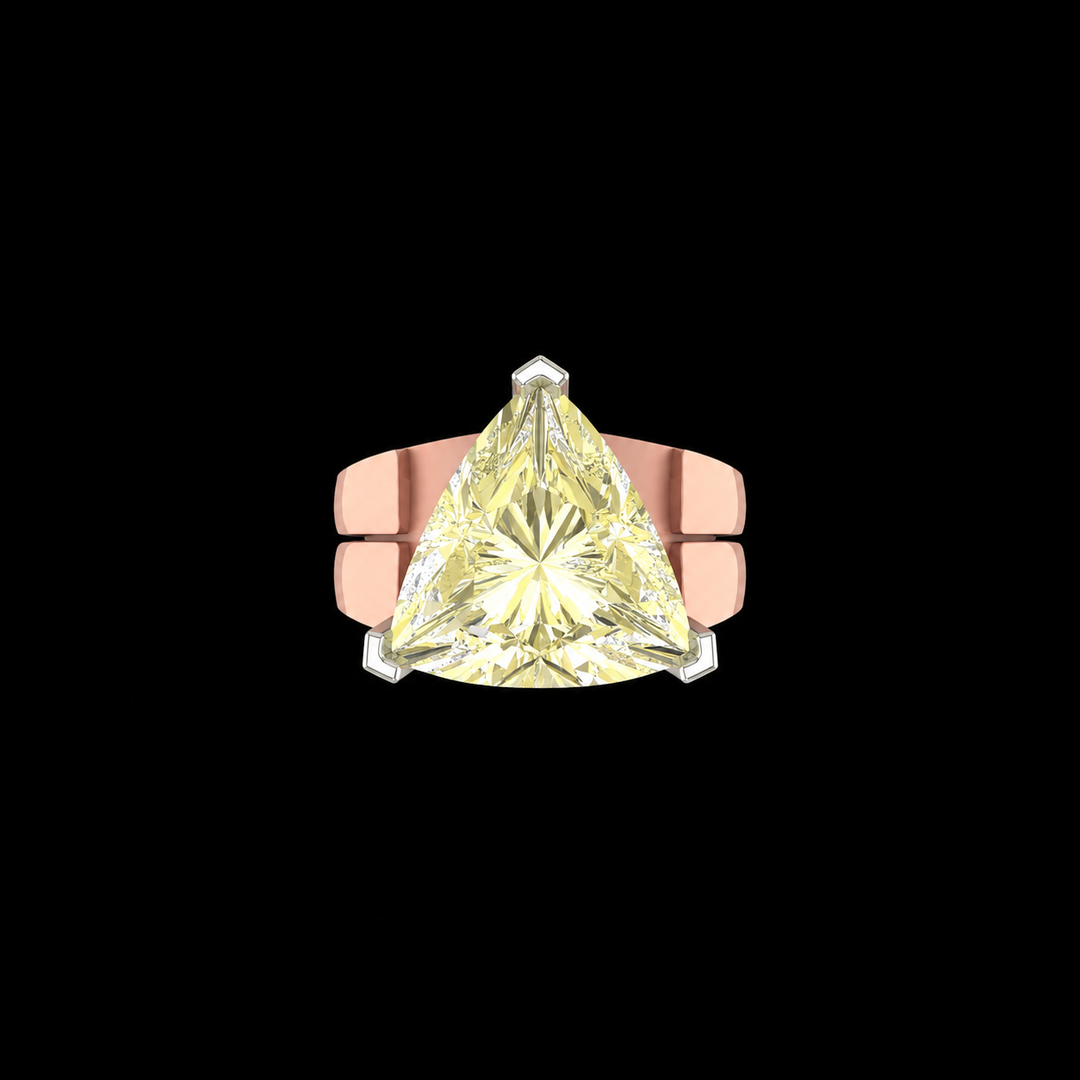Rose Gold Trillion-Cut Statement Ring