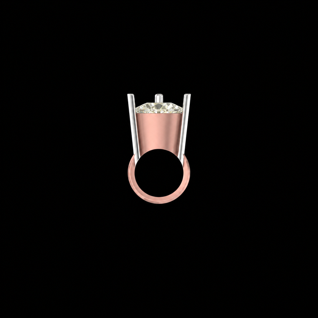 Rose Gold Trillion-Cut Statement Ring