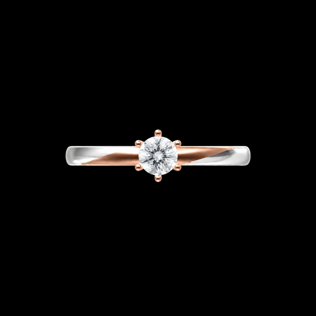 Two-Tone Solitaire Engagement Ring