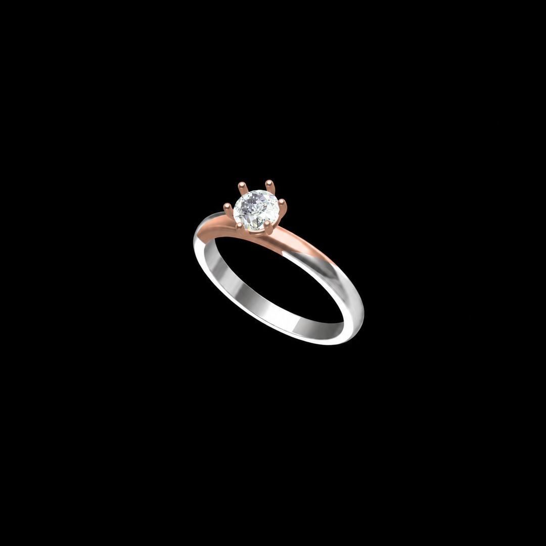 Two-Tone Solitaire Engagement Ring