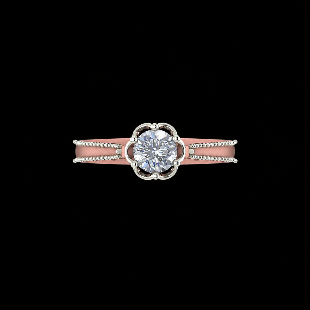 Rose Gold Halo-Inspired Solitaire Ring