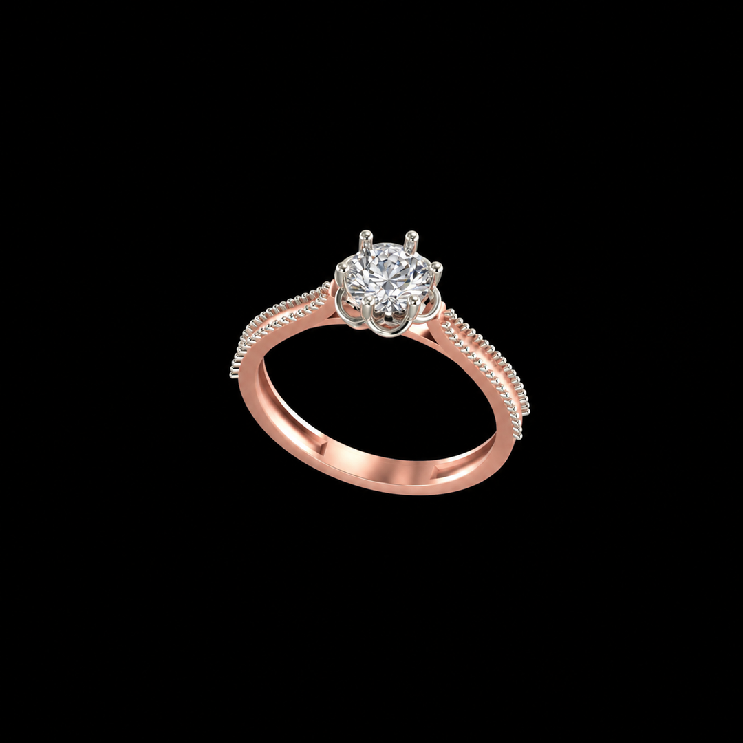 Rose Gold Halo-Inspired Solitaire Ring