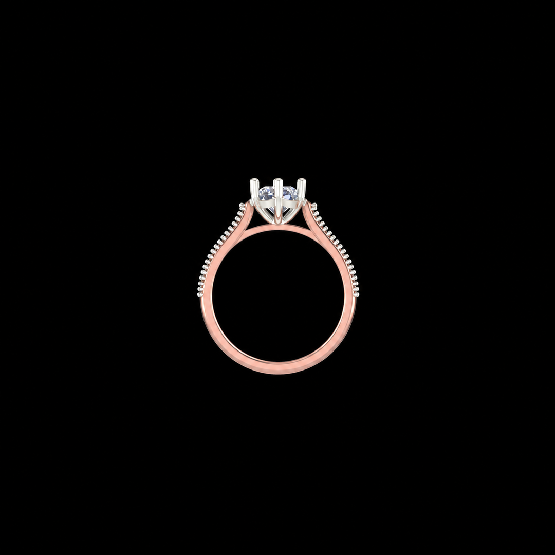 Rose Gold Halo-Inspired Solitaire Ring