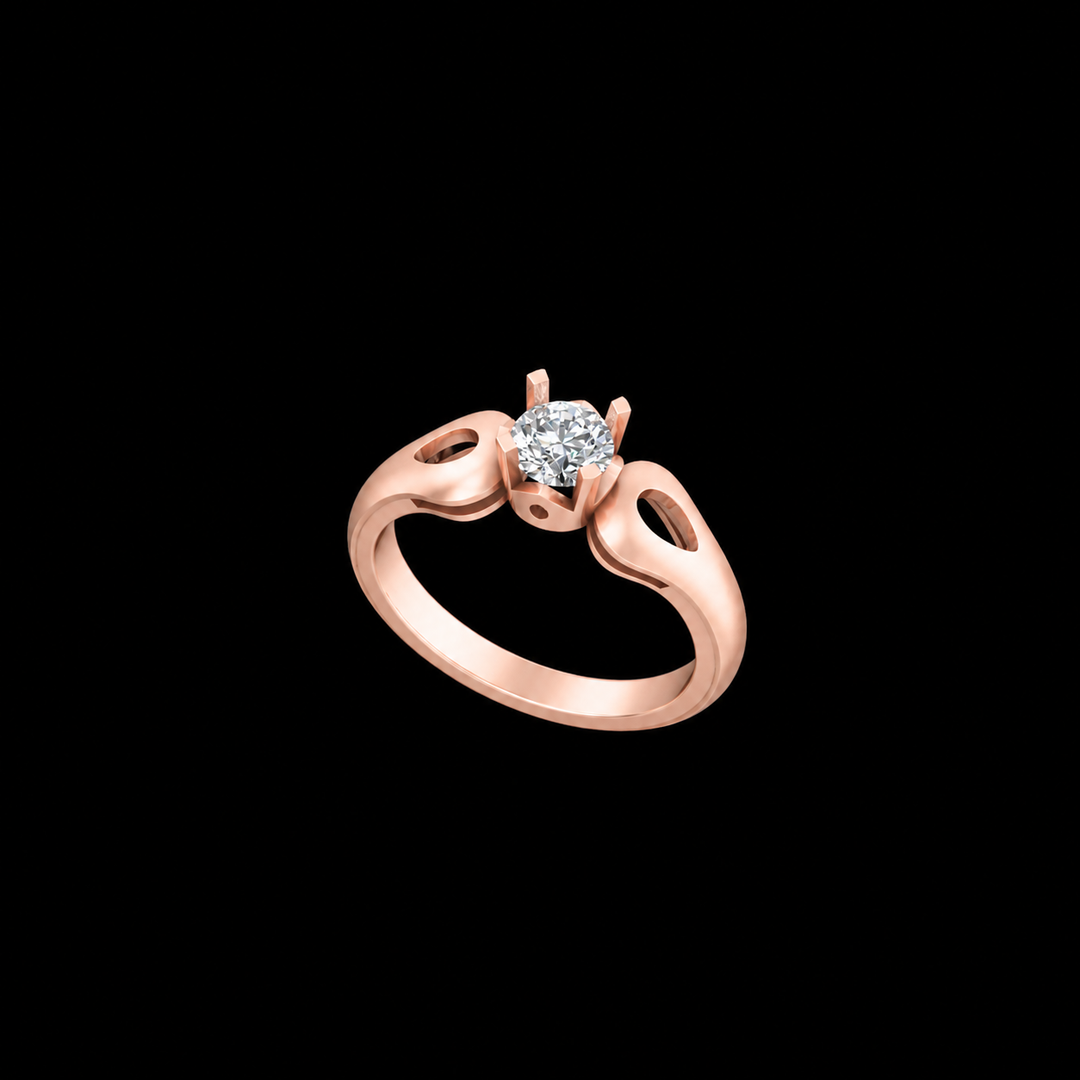 Rose Gold Heartline Solitaire Ring
