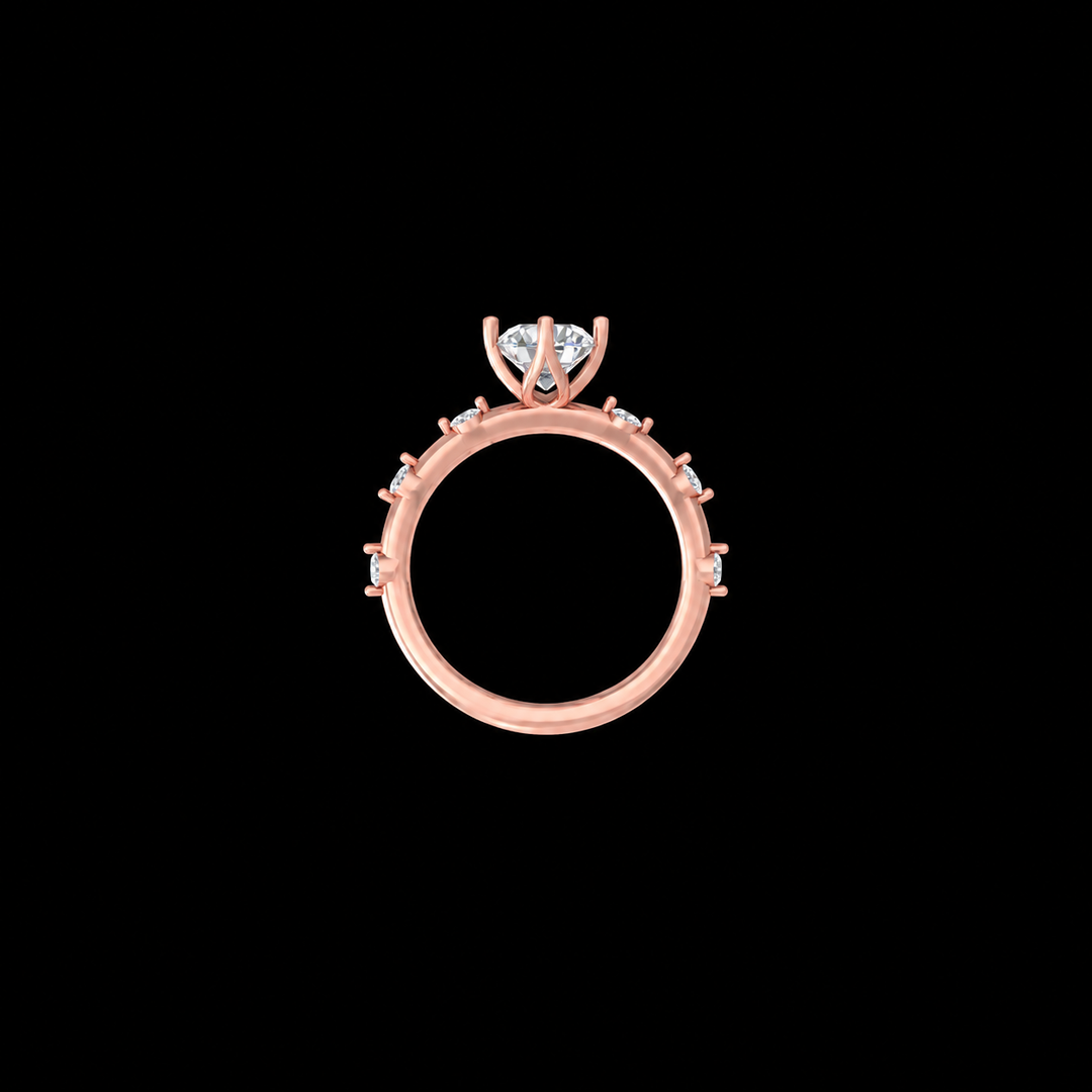 Rose Gold Diamond Accent Solitaire Ring