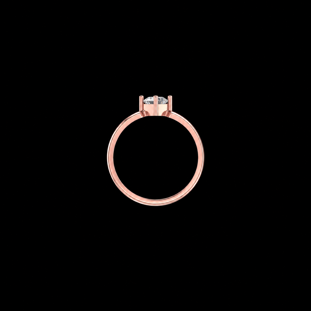 Rose Gold Princess-Cut Solitaire Ring