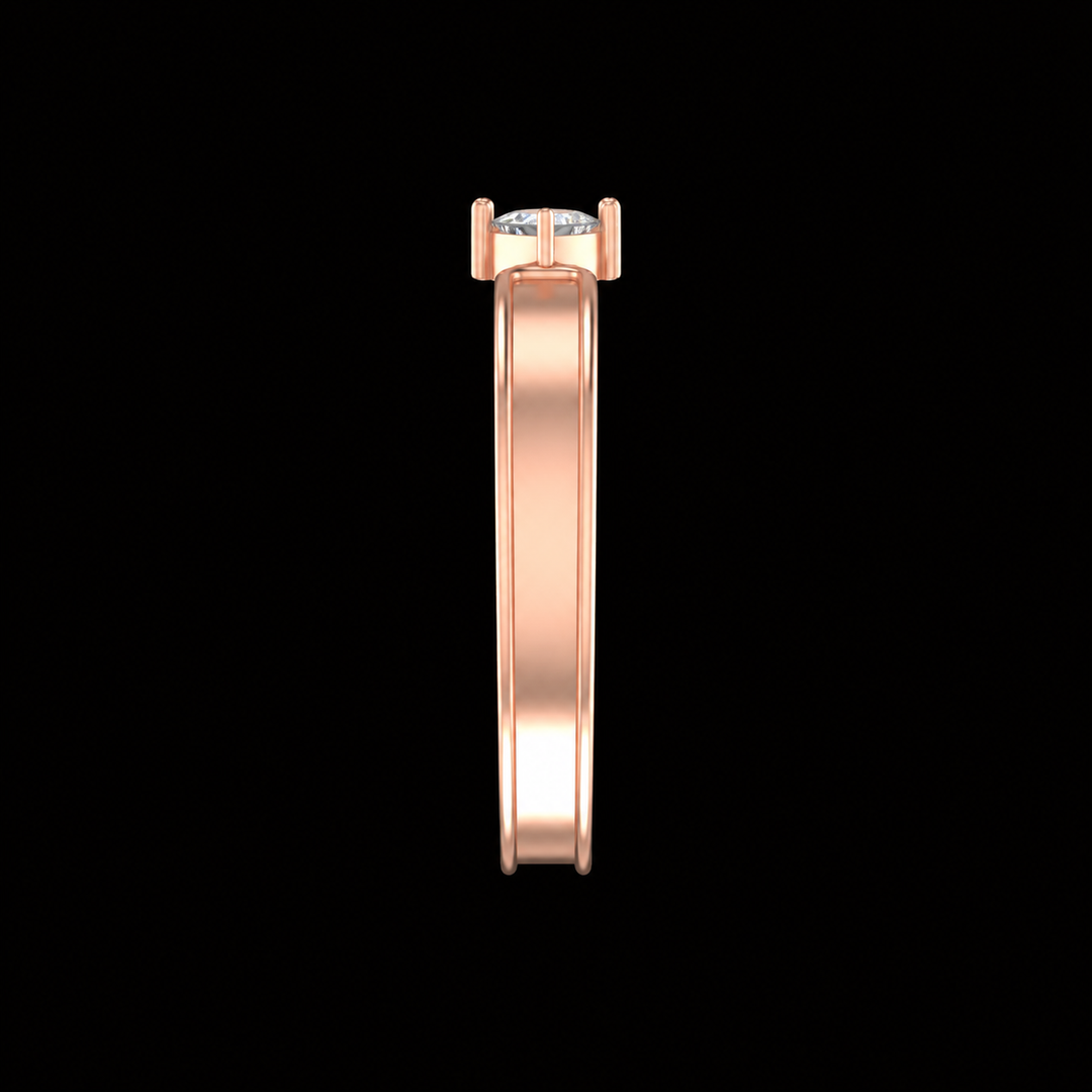 Rose Gold Princess-Cut Solitaire Ring