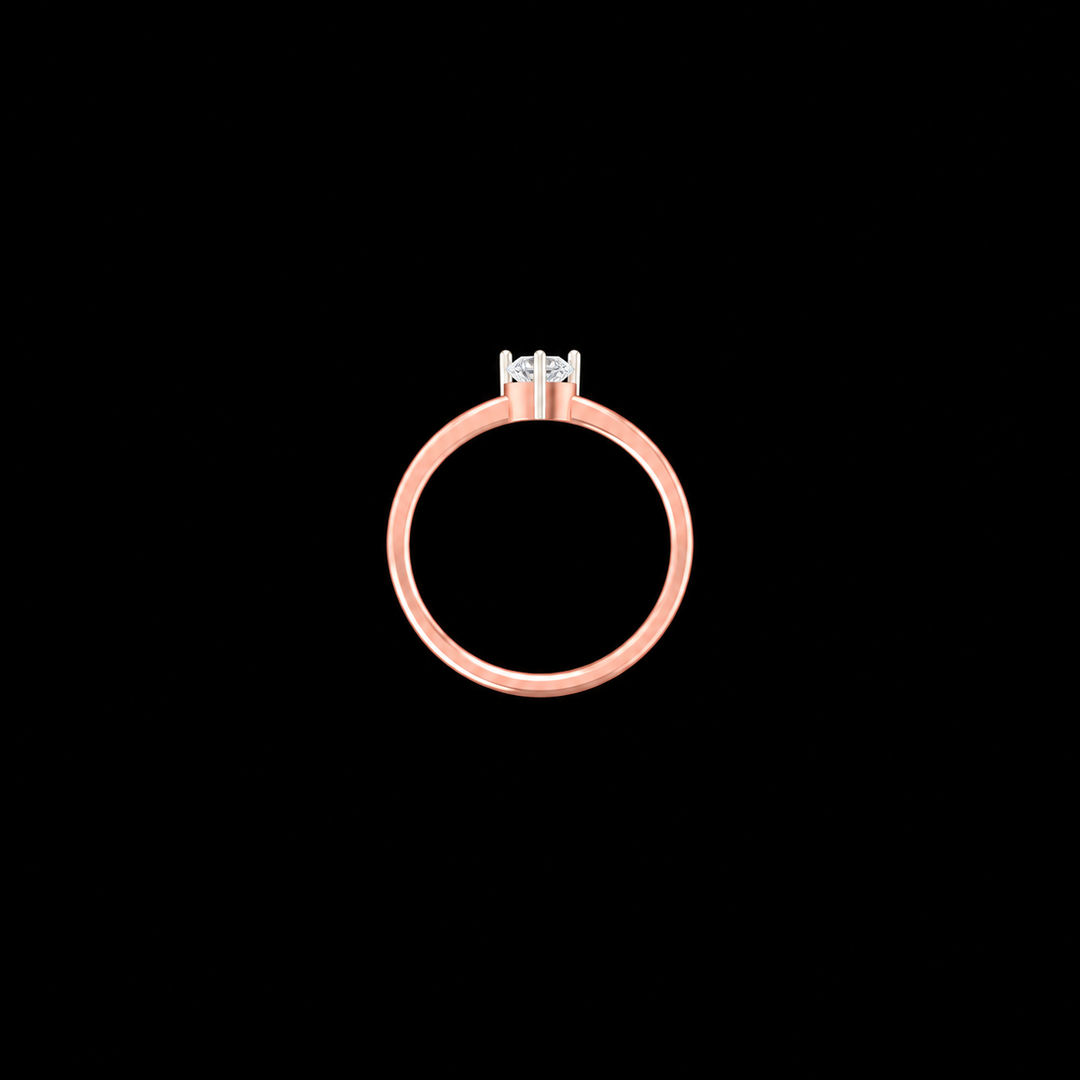 Rose Gold Pear-Cut Solitaire Ring