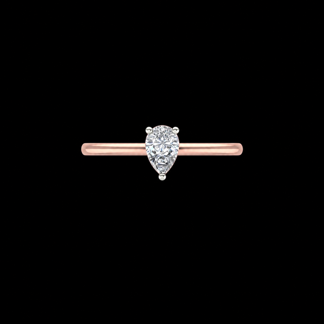 Rose Gold Pear-Cut Solitaire Ring