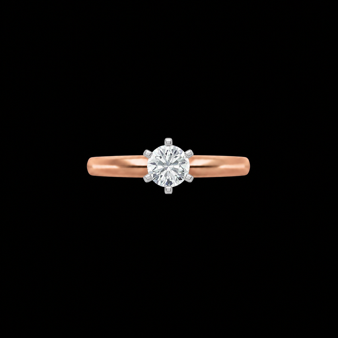 Rose Gold Six-Prong Solitaire Ring
