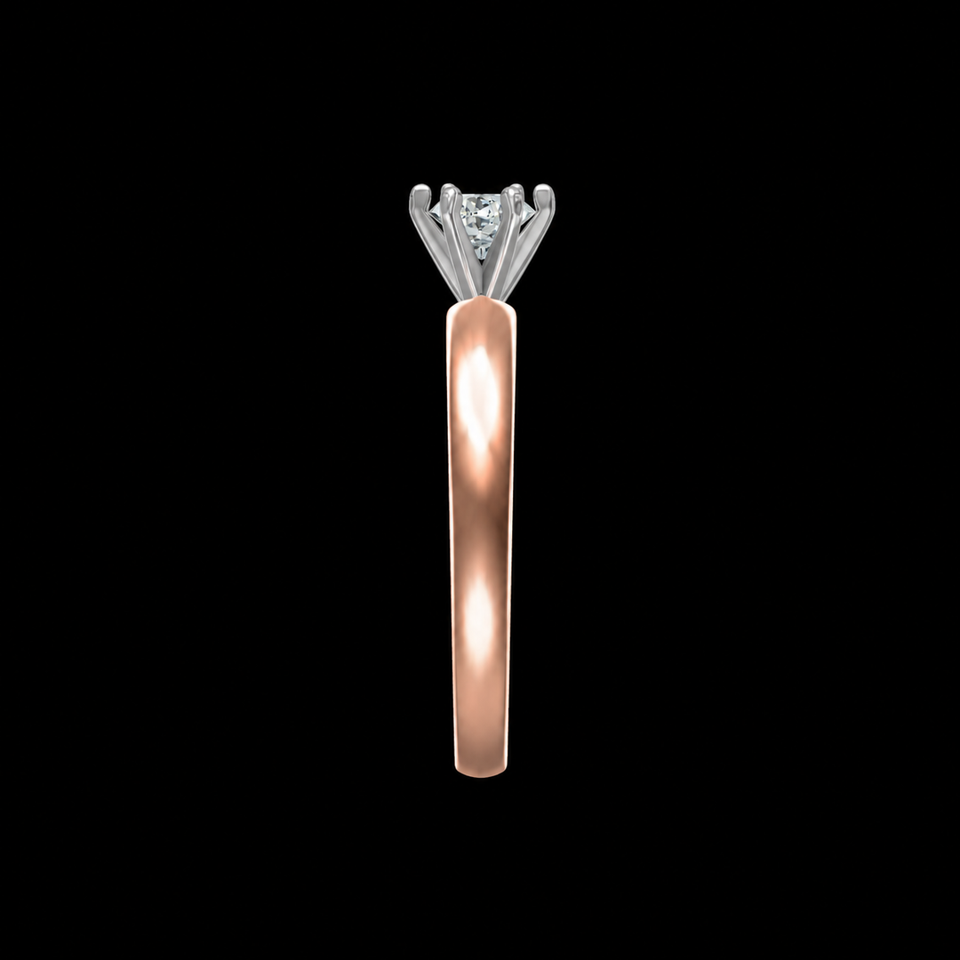 Rose Gold Six-Prong Solitaire Ring