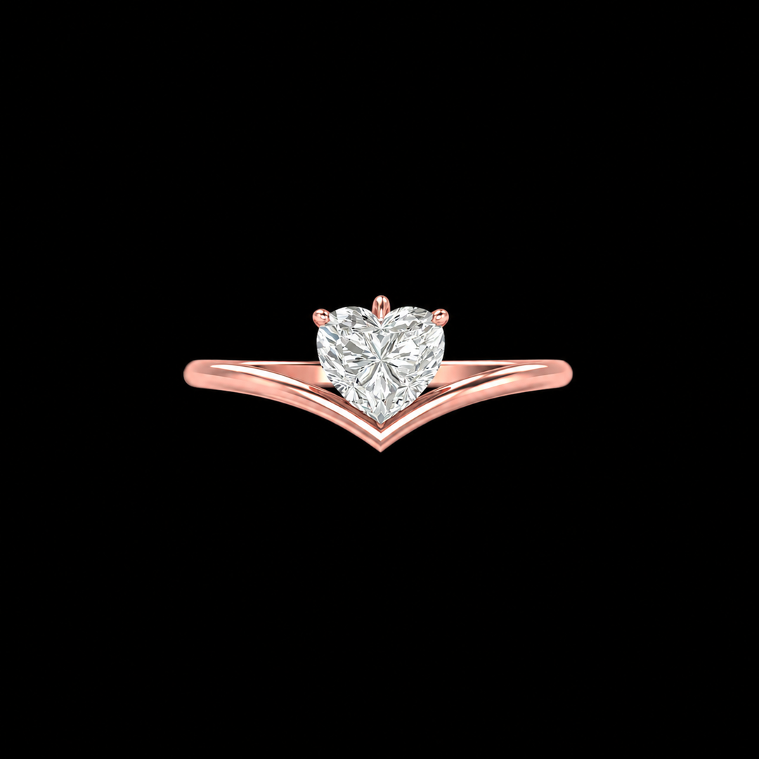 Rose Gold Heart-Cut Solitaire Ring