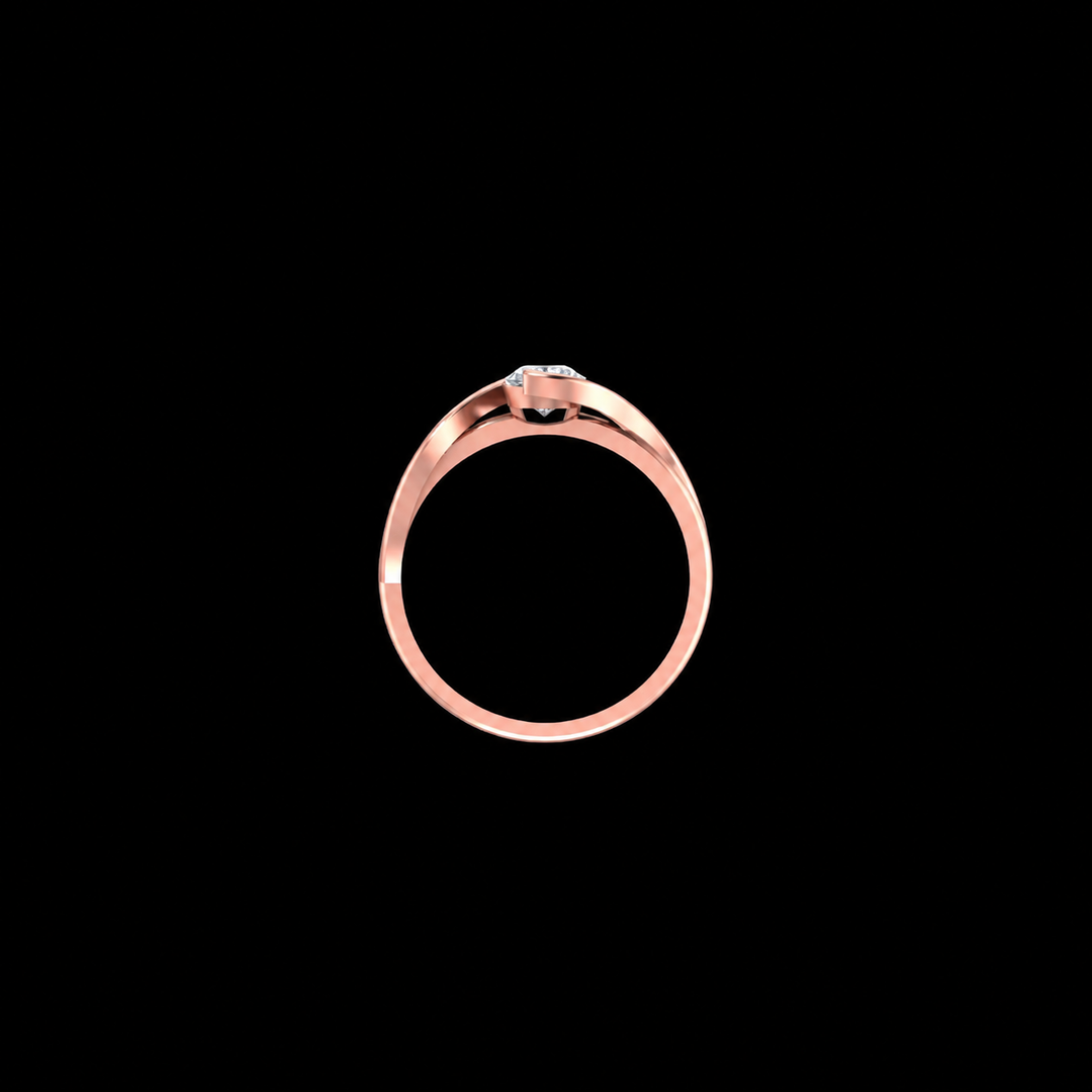 Rose Gold Infinity Wave Solitaire Ring