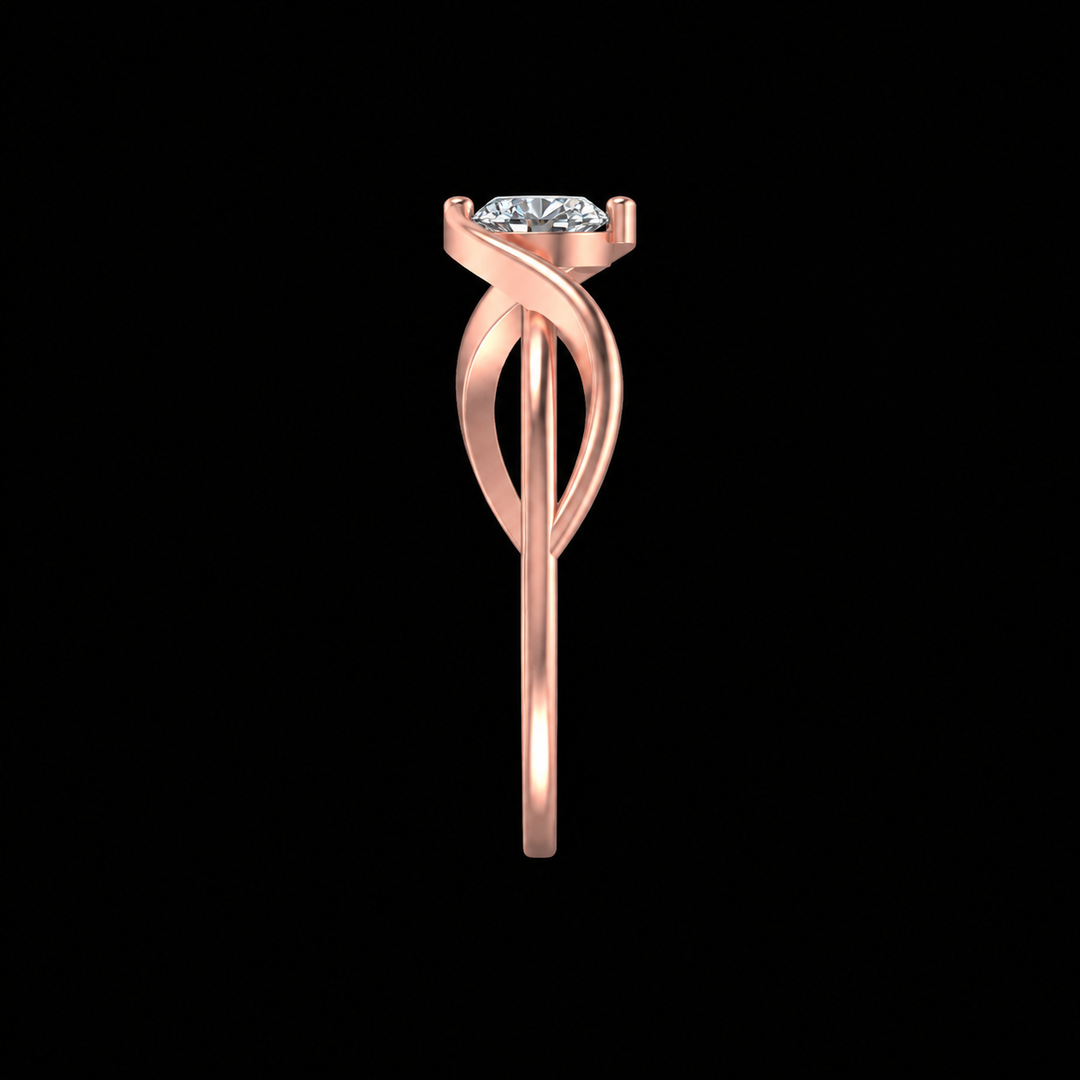 Rose Gold Infinity Wave Solitaire Ring