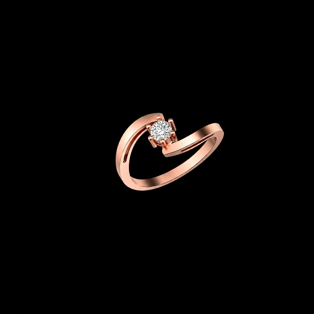 Rose Gold Infinity Twist Solitaire Ring