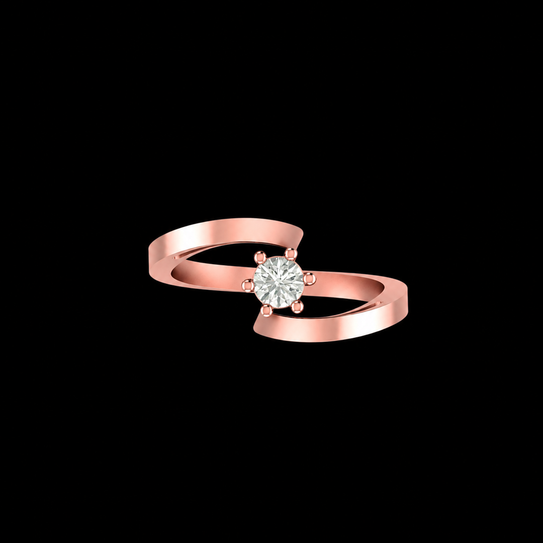 Rose Gold Infinity Twist Solitaire Ring