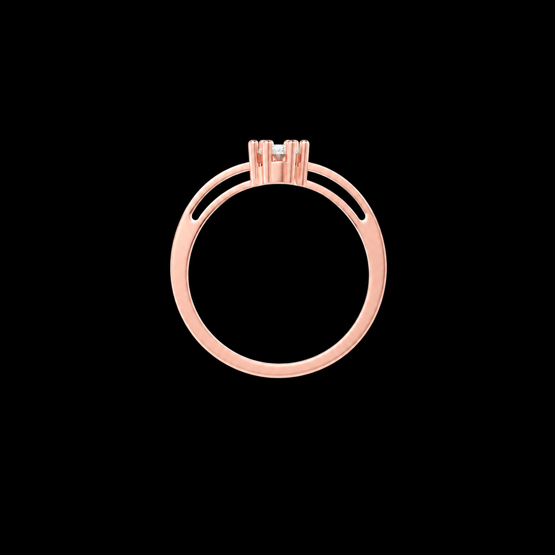 Rose Gold Infinity Twist Solitaire Ring