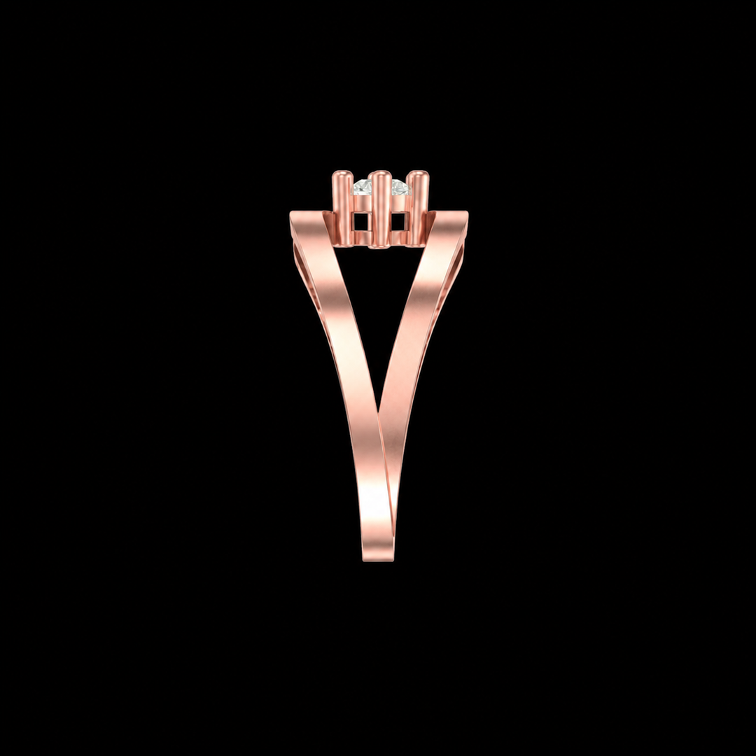 Rose Gold Infinity Twist Solitaire Ring