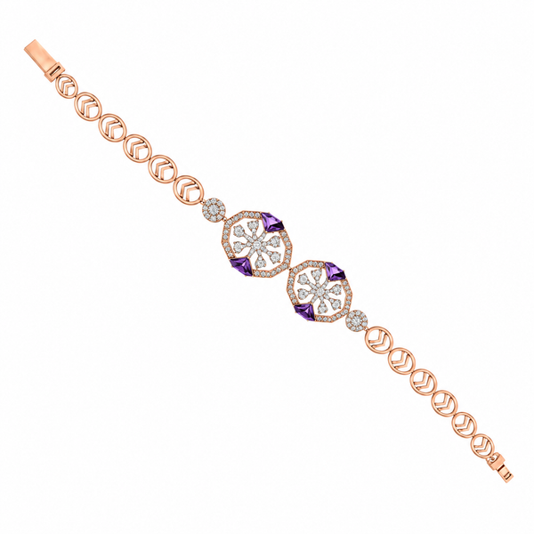Amethyst Infinity Diamond Bracelet